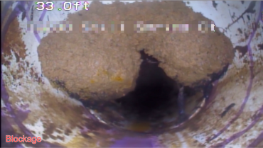blockage found during sewer scope inspection